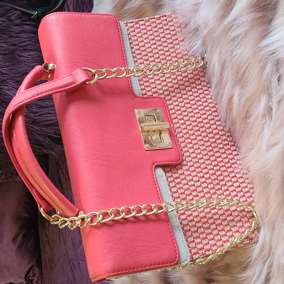 Olivia&Joy Coral and Beige Pocketbook - Picture 7 of 8